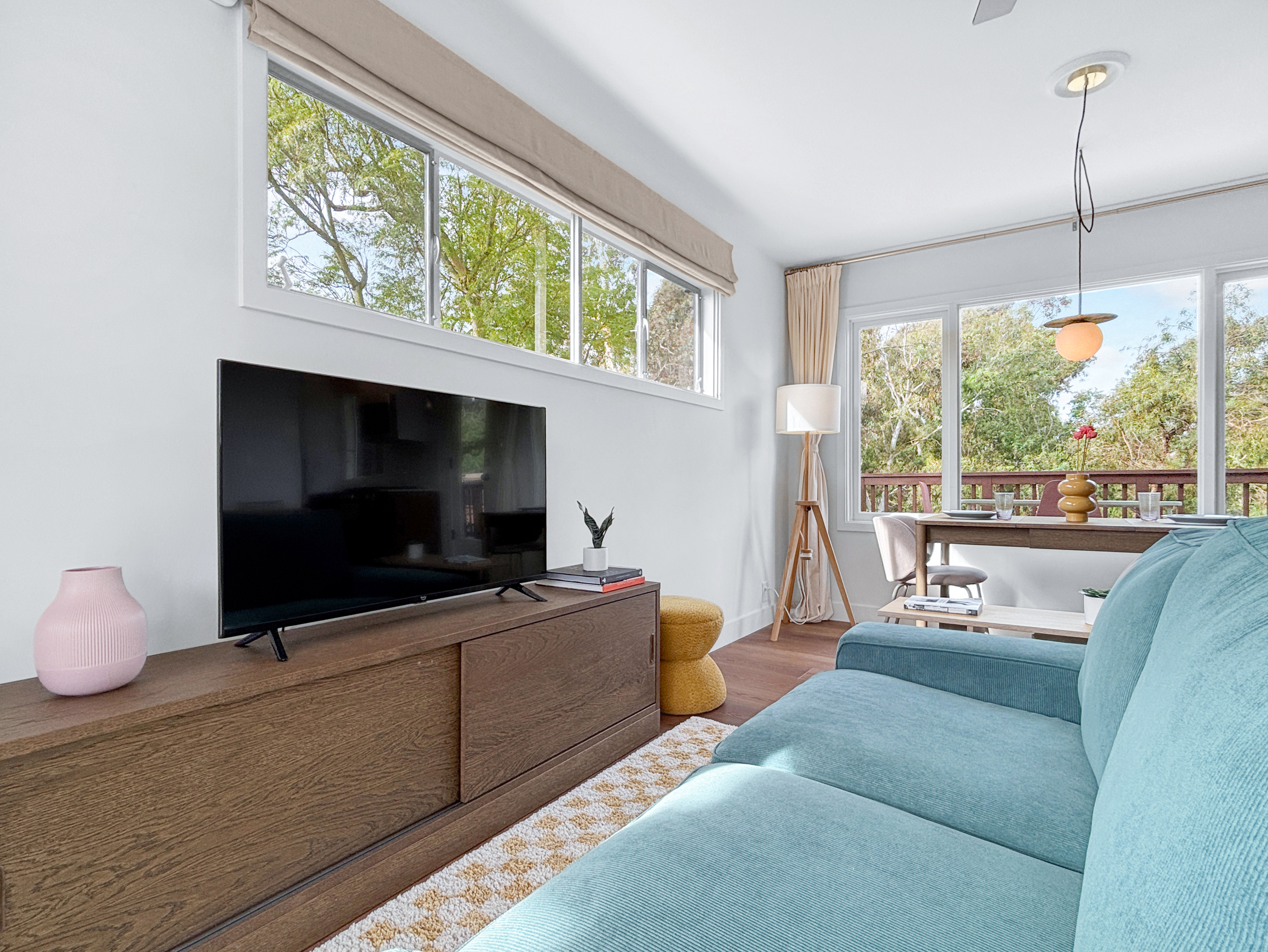 Living room and dining area