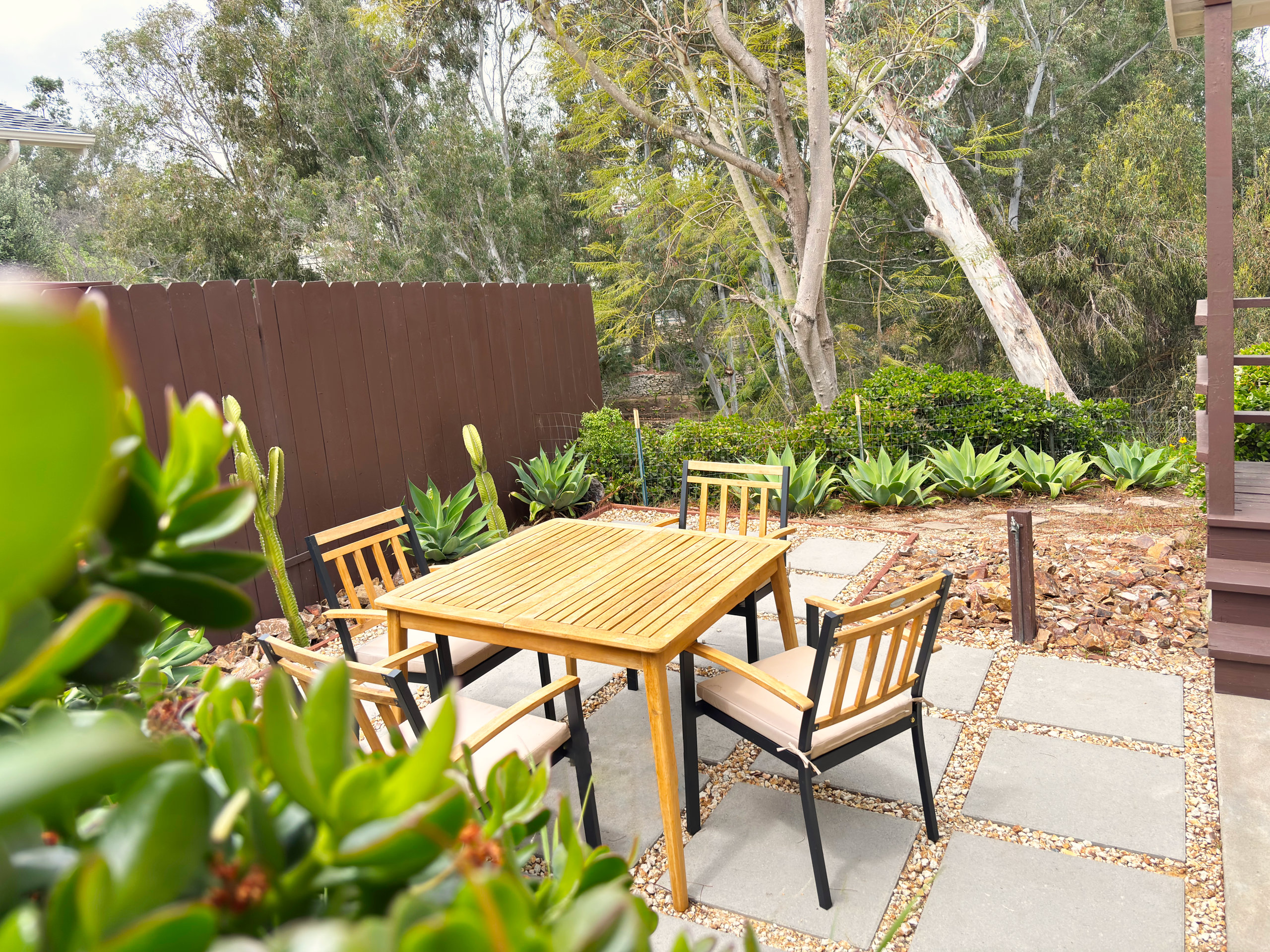 Private patio and yard